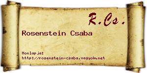 Rosenstein Csaba névjegykártya